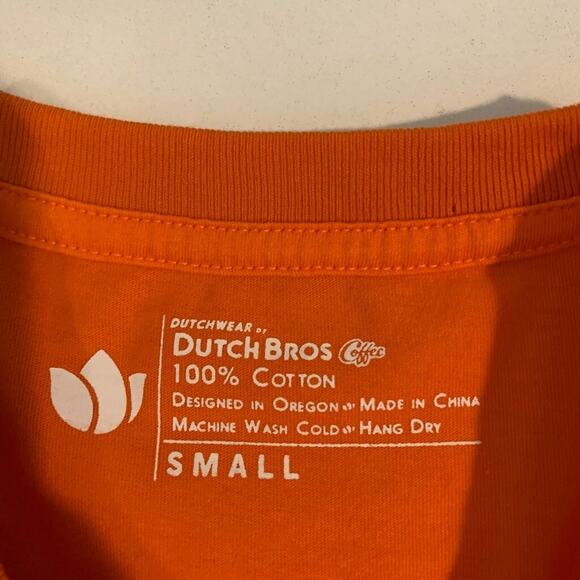 Dutch Bros T Shirt Womens S Small Orange Cotton Short Sleeve Crew Tee End ALS - Picture 10 of 12